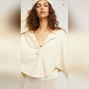 Free People We The Free Melodi Henley Crop Top | Size Small